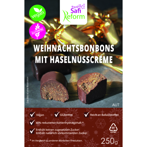 Safi Reform  Weihnachtsbonbons mit Haselnusscreme 250g